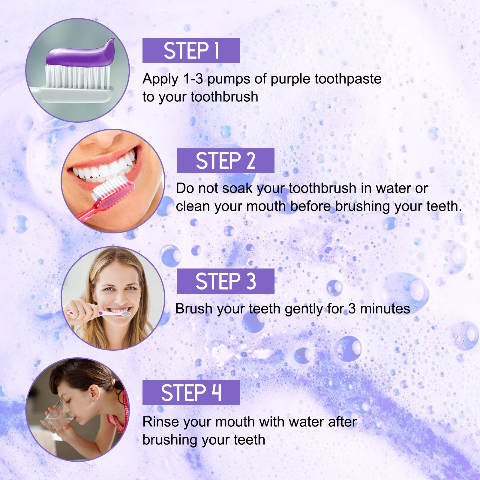 Jaysuing Purple Tooth Whitening Toothpaste, Brightens Teeth Cleans