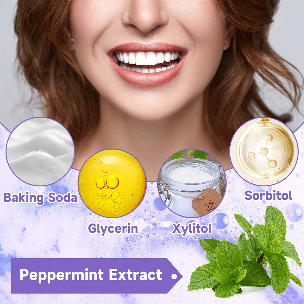 Jaysuing Purple Tooth Whitening Toothpaste, Brightens Teeth Cleans