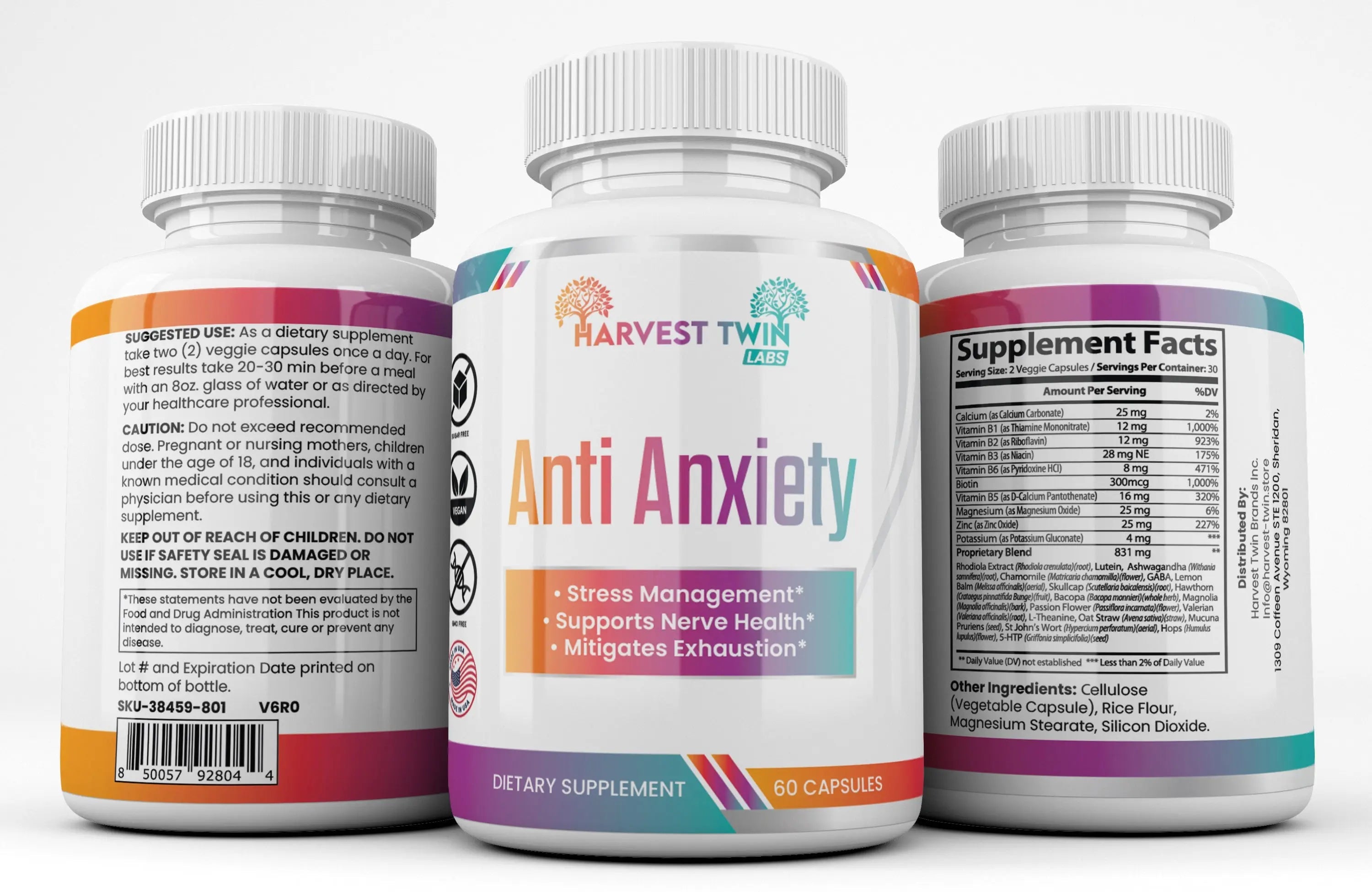 Anti-Anxiety Supplement for Stress Reduction, Cortisol Levels,