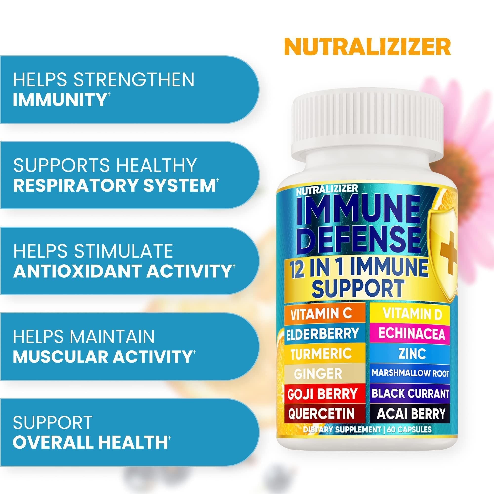 12 in 1 Premium Immune Defense Vitamins Immune Supplement w Vitamin D3